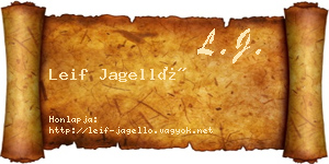 Leif Jagelló névjegykártya